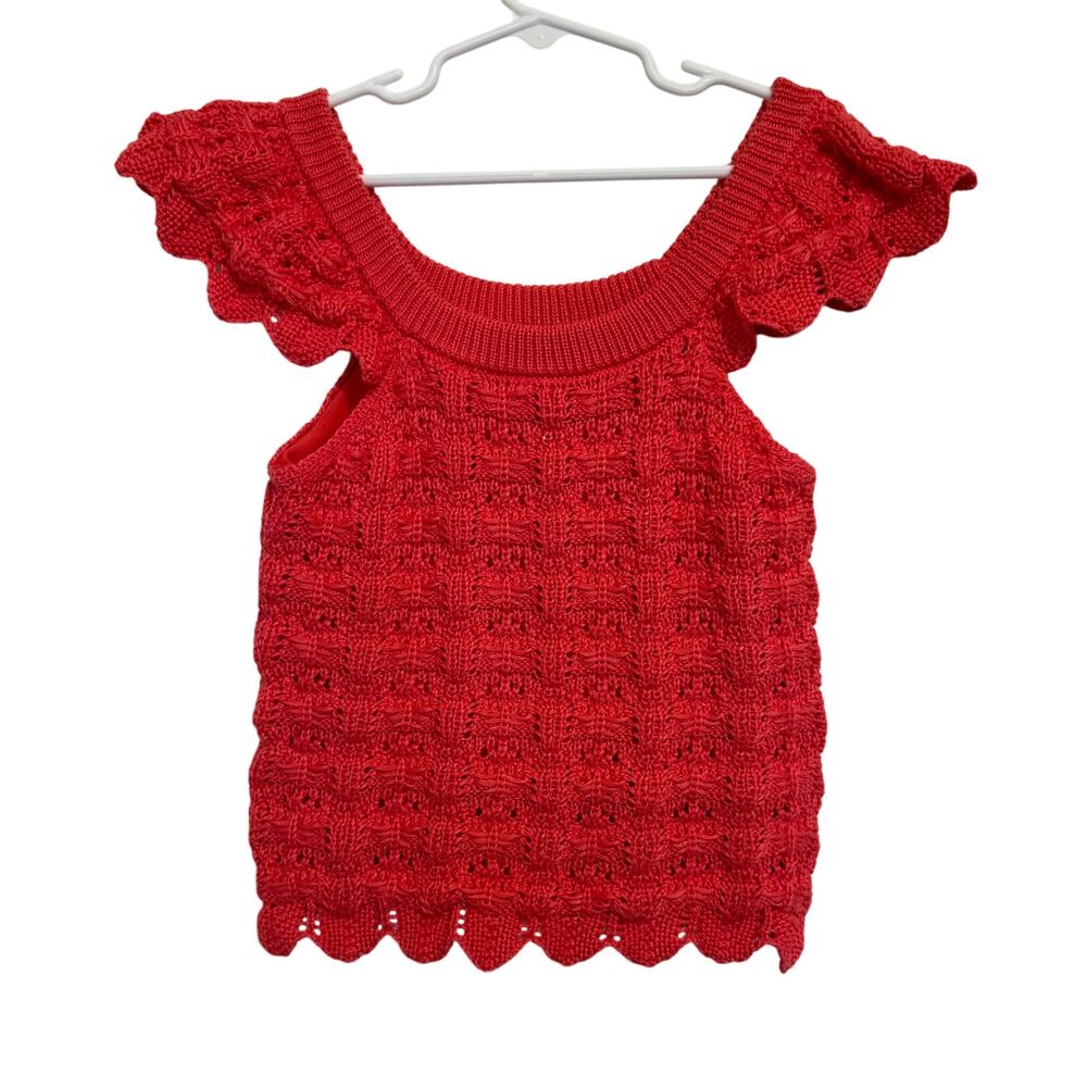 Haute Hippie Girls size 12 Coral Knit Crop Tank Like New